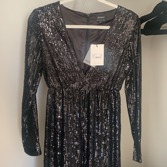 Dita Sequin Long Sleeve Jumpsuit BARDOT size XS - Picture 6 of 8